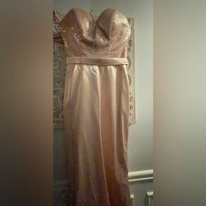 Blush sequin and satin gown
